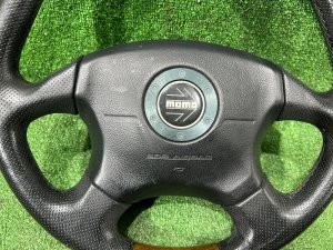 Руль MOMO дерево SUBARU LEGACY LANCASTER OEM 34311AE310 BHE BH9 BH5 2001 SILVER/GREY 1U2