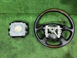 Руль MOMO темное дерево SUBARU LEGACY LANCASTER OEM 34311AE310 BHE BH9 BH5 2002 SILVER/GREY 1U2